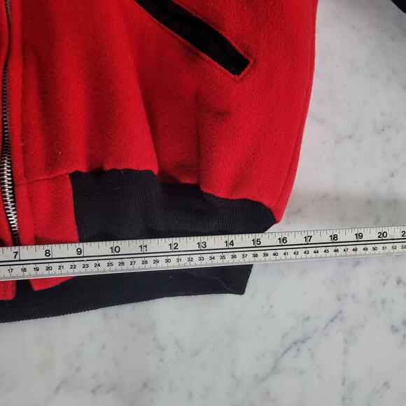 VTG 90s DELONG Detroit Red Wing NHL Quilted Varsity Jacket Wool Suede USA L MINT - Picture 12 of 14